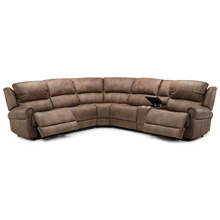 Six Piece Power Reclining Sectional Sofa with Power Headrest/Lumbar and USB Charging Cupholder Console